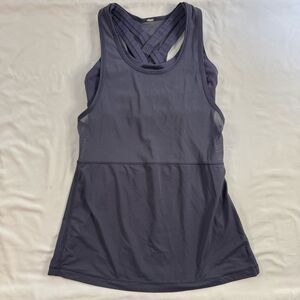 Lululemon Fast As Light 2-In-1 Tank Size 2 Greyvy Sports Bra Gym Breathable